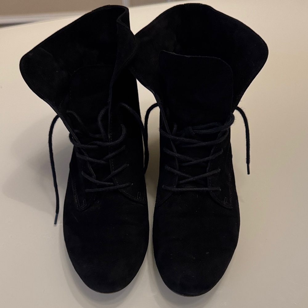 Paul Green Black Lace Up Boots